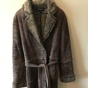 Vintage Express Suede/Faux Fur Coat